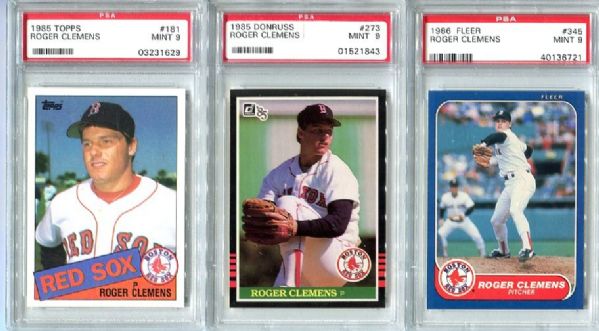 Lot of Three Roger Clemens Cards All PSA 9