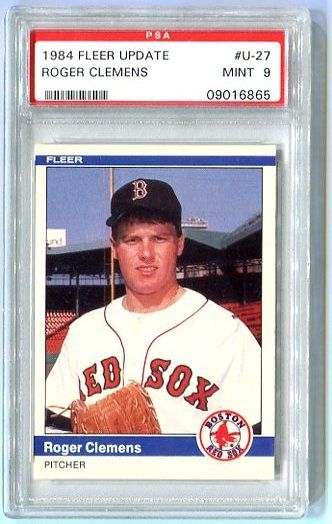 1984 Fleer Update #U-27 Roger Clemens Rookie PSA 9