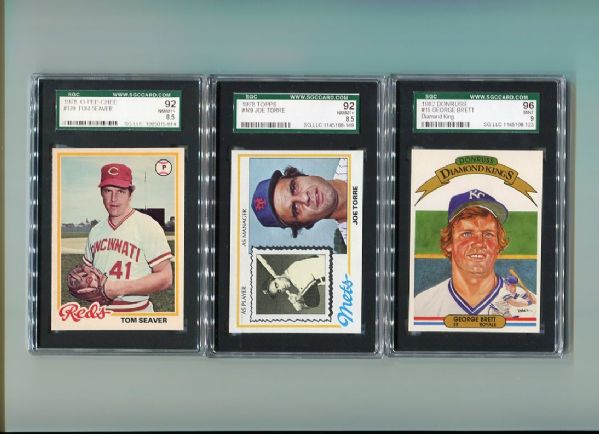 Nine High Grade SGC Baseball Cards 1978-1984 Mostly HOFers