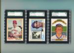 Nine High Grade SGC Baseball Cards 1978-1984 Mostly HOFers