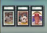 Nine High Grade SGC Baseball Cards 1978-1984 Mostly HOFers