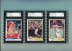 Nine High Grade SGC Baseball Cards 1978-1984 Mostly HOFers