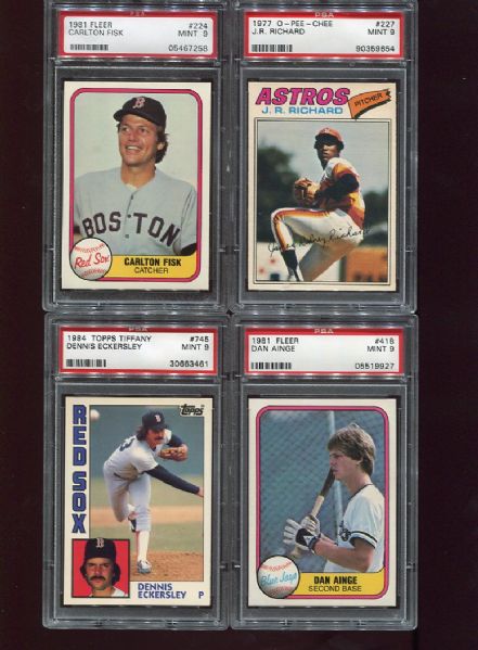 Twenty-one card lot of PSA 9s & 10s Mostly 1980s Rookies and HOFers