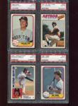 Twenty-one card lot of PSA 9's & 10's Mostly 1980's Rookie's and HOFers