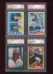 Twenty-one card lot of PSA 9's & 10's Mostly 1980's Rookie's and HOFers