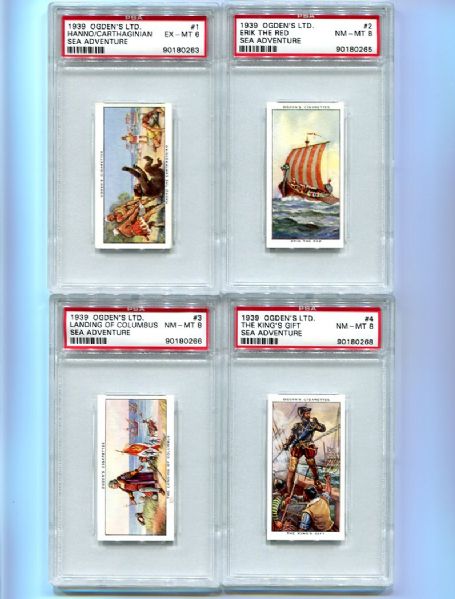 1939 Ogdens Ltd Sea Adventure Complete 50 Card Set PSA Graded Many 8s!