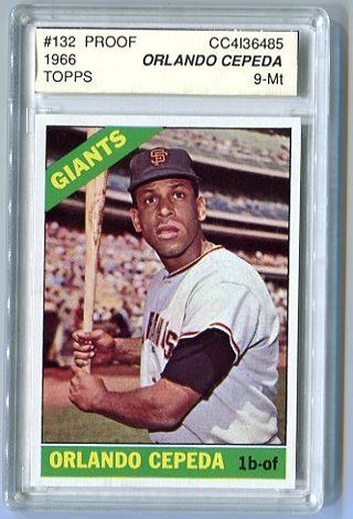1966 Topps Baseball Orlando Cepeda Blank Back