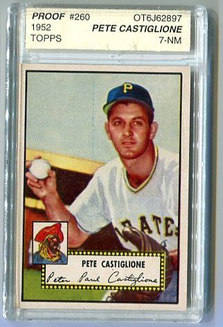 1952 Topps Baseball Pete Castiglione Blank Back