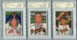 1952 Bowman Baseball Three Card Lot All Blank Back