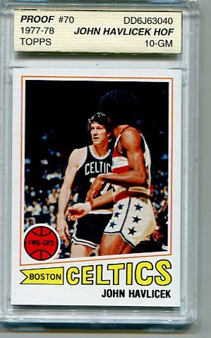 1977-78 Topps Basketball Card of John Havlicek Blank Back Proof