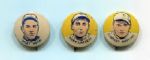 1930 PR4 Cracker Jack Pins Lot of Three HOFers Dizzy Dean, Tony Lazzeri & Red Ruffing