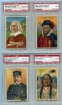 T68 1910 Heroes of History/Men of History Four Card PSA Lot With Pan Handle Silver Back