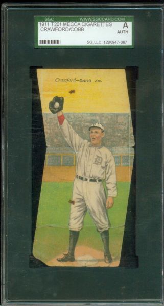 T201 Ty Cobb / Sam Crawford  SGC AUT ...miscut Unique
