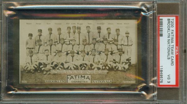 T200 Fatima Brooklyn Nationals PSA 3 (dark crisp photo) w/Stengel rookie