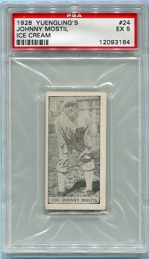 1928 Yuenglings Johnny Mostil PSA 5