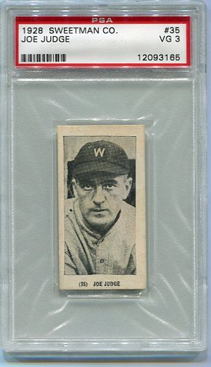 1928 Sweetman #35 Joe Judge PSA 3