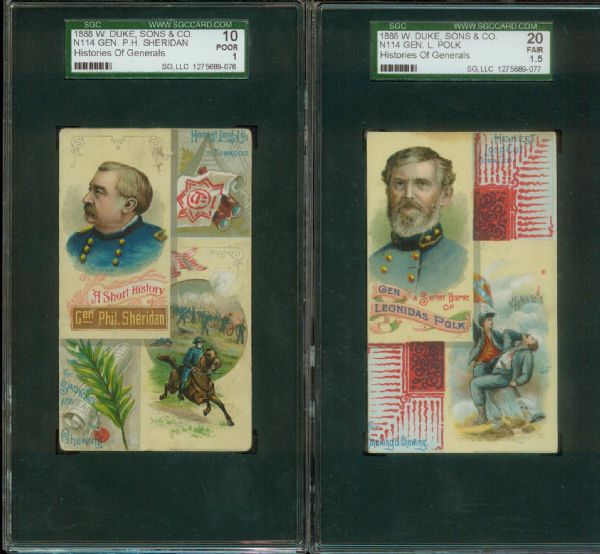 1888 N114 W. Duke, Sons & Co., Histories of Generals (4) SGC graded