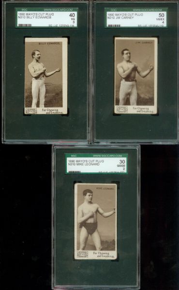 1890 Mayo N310 Cut Plug Boxing card group (6) SGC graded
