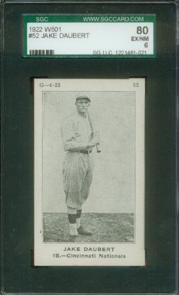 1922 W501 Daubert SGC 80 & V100 Willards Eppa Rixey HOFer  SGC 20
