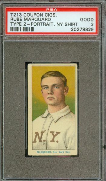 T213-2  1914-16 Rube Marquard Portrait- PSA 2 