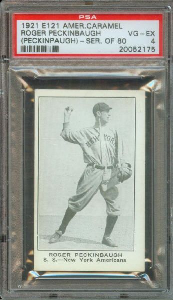 E121 American Caramel-  Roger Peckinpaugh - PSA 4