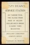 1938 Dizzy Dean's Gas Station ad card
