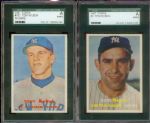 1957 Topps Berra and 1957 Topps Kubek