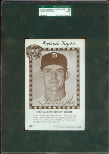 1939 Michigan Sportservice Inc, Tommy Bridges