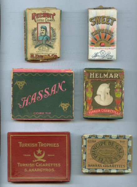 Early Tobacco pack lot of 6- T206, T202, T207, T332, S81 related etc....
