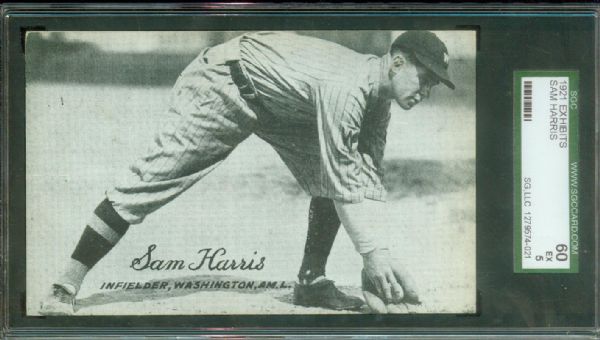 Exhibit 1921 - Bucky Harris HOFer SGC 60 sharp