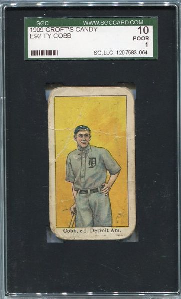 E92 Crofts Candy Ty Cobb SGC 10