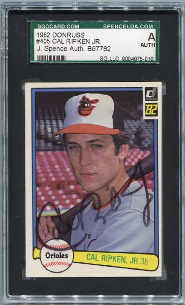 1982 Donruss #405 Cal Ripken Autographed SGC J. Spence AUTH