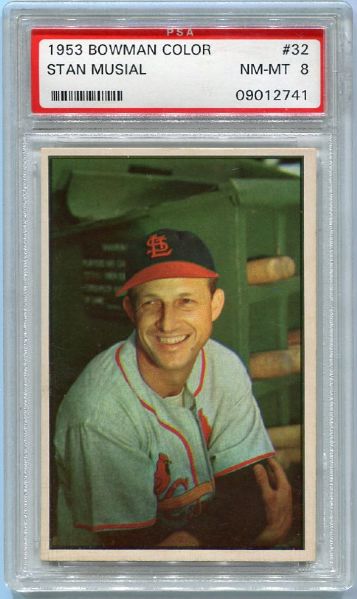1953 Bowman Color #32 Stan Musial PSA 8