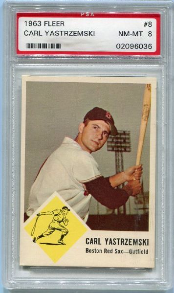 1963 Fleer #8 Carl Yastrzemski PSA 8