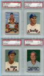 1951 Bowman Baseball Lot of Twelve Different Boston Red Sox & Braves ALL PSA Graded