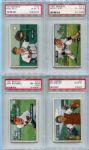 1951 Bowman Baseball Lot of Twelve Different Boston Red Sox & Braves ALL PSA Graded