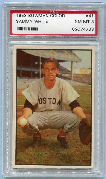 1953 Bowman Color #41 Sammy White PSA 8