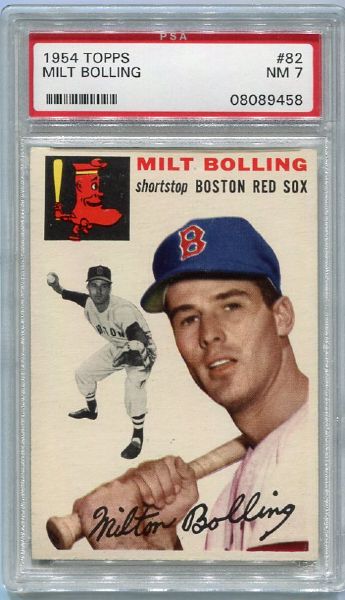 1954 Topps #82 Milt Bolling, Boston Red Sox PSA 7