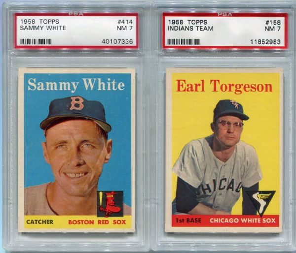 1958 Topps Baseball Two Card Lot of PSA 7s