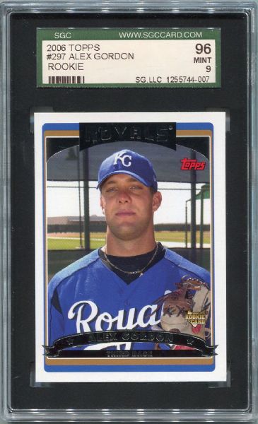 2006 Topps #297 Alex Gordon Rookie Card SGC 96!