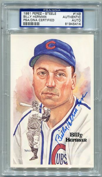 1981 Perez-Steele #149 Billy Herman PSA/DNA Certified Authentic
