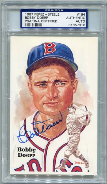 1987 Perez-Steele #194 Bobby Doerr PSA/DNA Certified Authentic