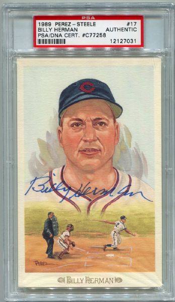 1989 Perez-Steele #17 Billy Herman Autographed PSA/DNA Certified Authentic