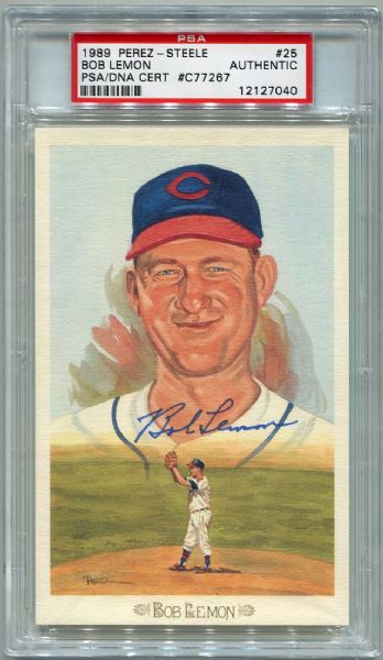 1989 Perez-Steele #25 Bob Lemon Autographed PSA/DNA Certified Authentic
