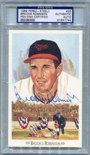 1989 Perez-Steele #35 Brooks Robinson Autographed PSA/DNA Certified Authentic