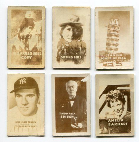1948 Topps Magic Photos Lot of 6 Different From Various Non-Sports Series
