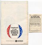 Ted Williams Two Item Lot- Baseball Card News Card & 1971 Chrysler-Plymouth All-Star Game Brochure