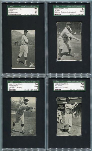 E137 1926 Zeenut Partial Set of 39 Different Mostly SGC Graded