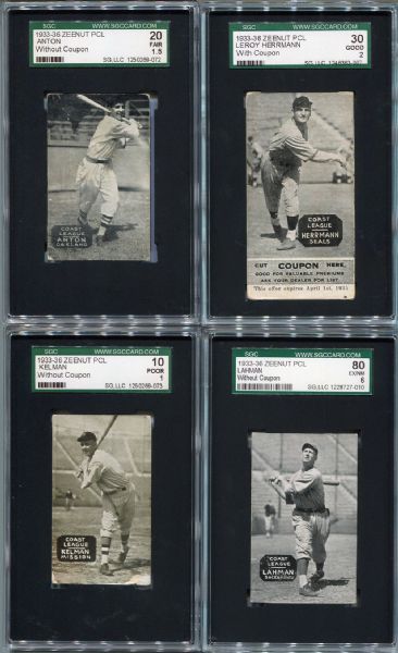 E137 1933-36 Zeenut Partial Set of 66 Different With Variations