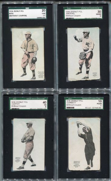 E137 1916 Zeenut Partial Set of 39 Different All SGC Graded